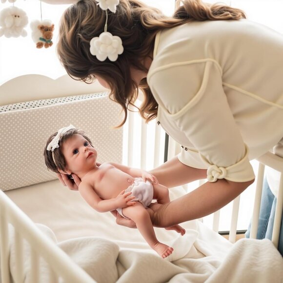 12Inch Full Silicone Reborn Baby Doll 3 Lb Baby Dolls Girl with Feeding Kit - Picture 6 of 8